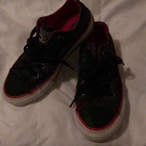 Kids Black, Red & White Convers